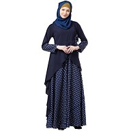 Polka dotted asymmetrical dress- Navy Blue Polka dotted asymmetrical dress- Navy Blue